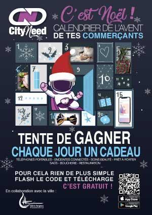 Affiche CityNeed - Pour le calendrier de l'avant des commerçants de la ville de Saint-Fargeau-Ponthierry